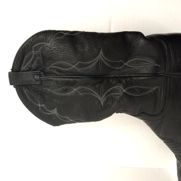 DAN POST Western Cowboy Boots 6550 Black Leather USA Made - Picture 4 of 13